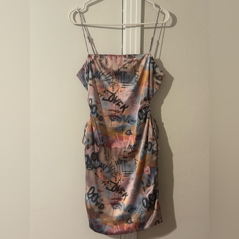 Guess Colorful Abstract Print Mini Dress